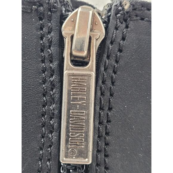 Harley-Davidson Black Leather Heeled Boots Women's Sz 7.5 - Picture 8 of 10